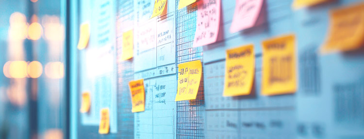 Image of a sticky notes on a board